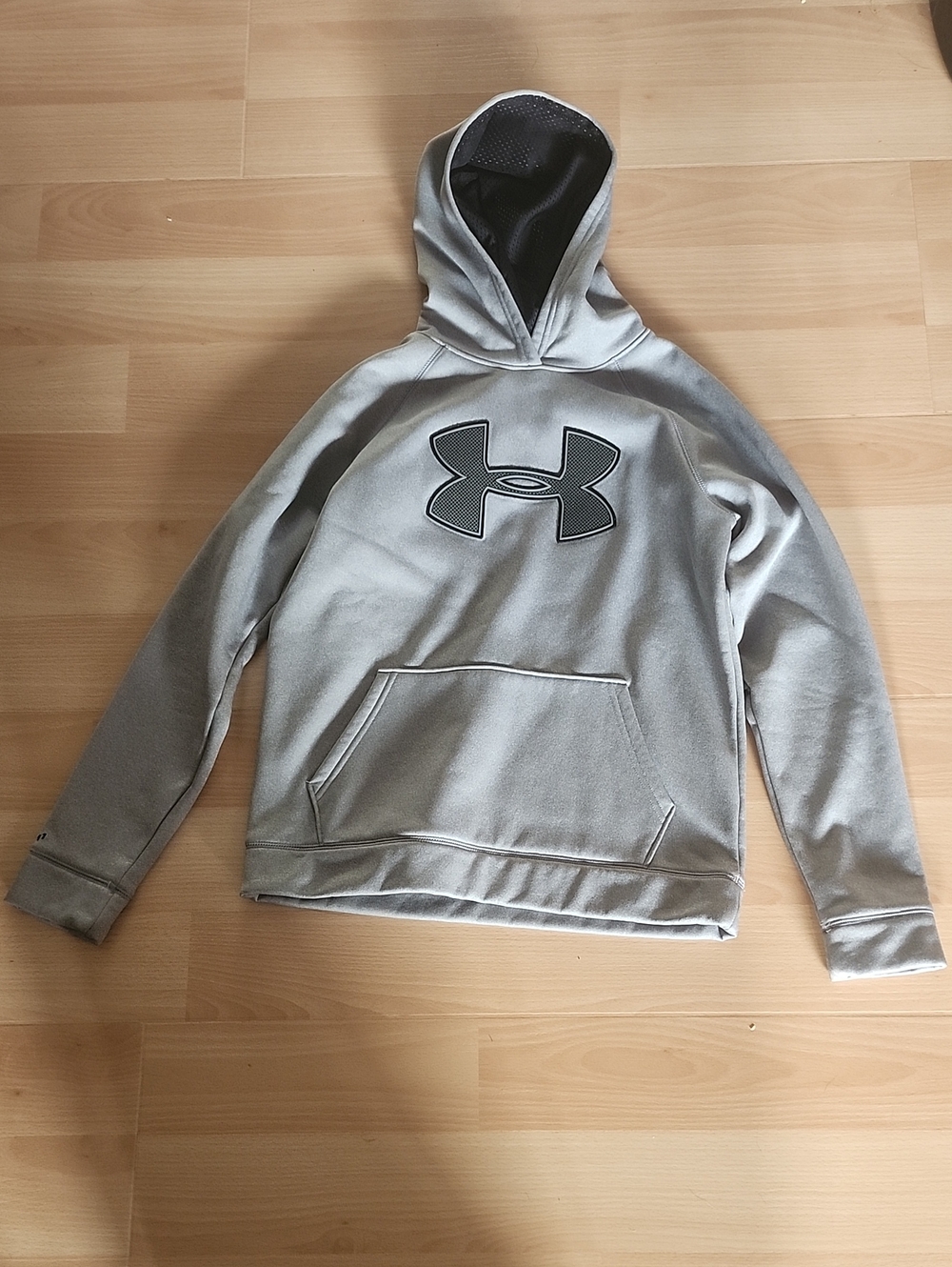 Under Armour Boy's Light Gray Pullover Hoodie with Logo